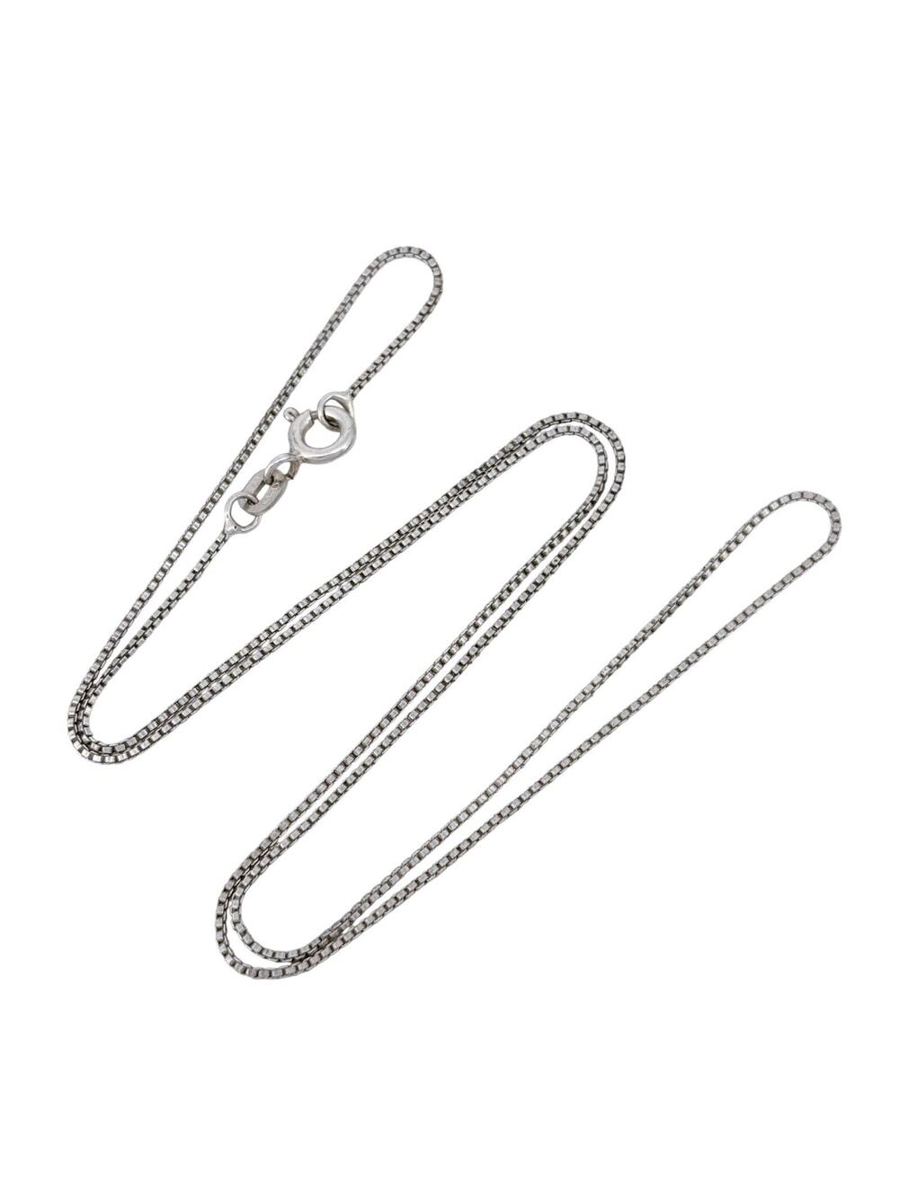 Vintage Italian Sterling Silver 925 Box Chain Necklace 18"